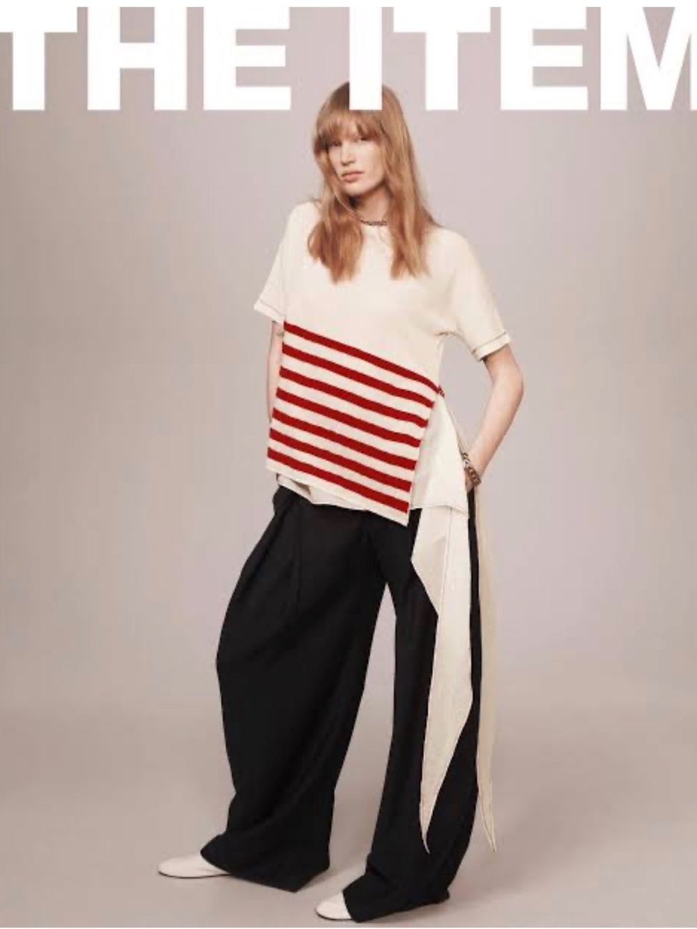 THE ITEM ZARA WOMAN NWT
OUTER SHELL asymmetric knit red and cream